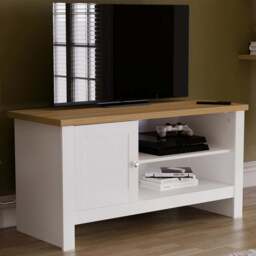 VIDA DESIGNS Arlington Single Door 2 Shelf White TV Unit - Size: 39 x 95 x 49cm - Wilko