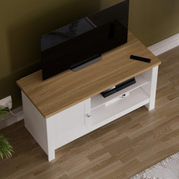 Vida Designs Arlington Single Door 2 Shelf White TV Unit - Size: 39 x 95 x 49cm - Wilko - thumbnail 6