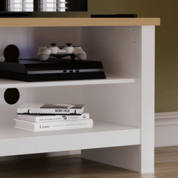 Vida Designs Arlington Single Door 2 Shelf White TV Unit - Size: 39 x 95 x 49cm - Wilko - thumbnail 4