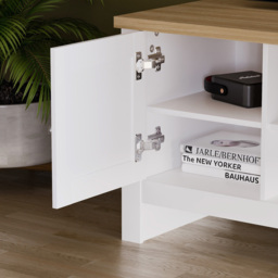 Vida Designs Arlington Single Door 2 Shelf White TV Unit - Size: 39 x 95 x 49cm - Wilko - thumbnail 5