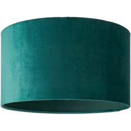 ValueLights Reni Forest Green Velvet Medium Drum Ceiling Lamp Shade 35cm - Size: 20 x 35 x 35cm - Wilko