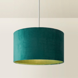 ValueLights Reni Forest Green Velvet Medium Drum Ceiling Lamp Shade 35cm - Size: 20 x 35 x 35cm - Wilko - thumbnail 6