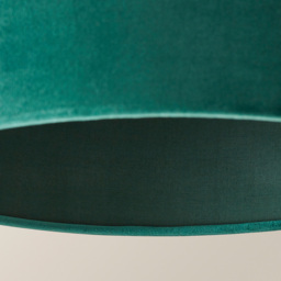 ValueLights Reni Forest Green Velvet Medium Drum Ceiling Lamp Shade 35cm - Size: 20 x 35 x 35cm - Wilko - thumbnail 5