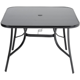 Living and Home Glass 4 Seater Square Garden Dining Set - Black - Wilko - thumbnail 4