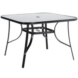 Living and Home Glass 4 Seater Square Garden Dining Set - Black - Wilko - thumbnail 6