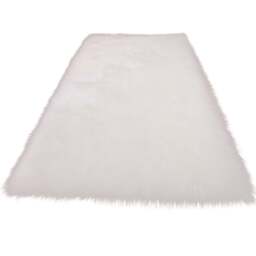 Living and Home White Rectangle Soft Shaggy Rug 60 x 120cm - Wilko