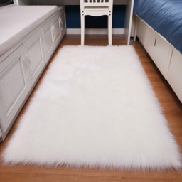 Living and Home White Rectangle Soft Shaggy Rug 60 x 120cm - Wilko - thumbnail 3