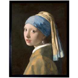 Wee Blue Coo Johannes Vermeer Girl Pearl Earring Old Master Framed Wall Art Print 30 x 41cm - Size: 43.3 x 33.3 x 1.5cm - Black - Wilko - thumbnail 1