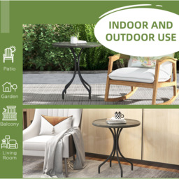 Outsunny Grey Round Garden Side Table - Size: 71.5 x 66 x 66cm - Wilko - thumbnail 7