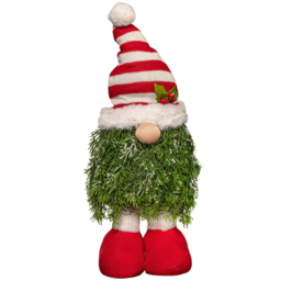 Samuel Alexander Red and White Christmas Tree Standing Gonk with Striped Hat 76cm - Size: 78 x 19 x 19cm - Multi - Wilko