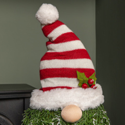 Samuel Alexander Red and White Christmas Tree Standing Gonk with Striped Hat 76cm - Size: 78 x 19 x 19cm - Multi - Wilko - thumbnail 4