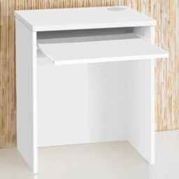 R White Cabinets Small Laptop Desk with Keyboard Trayf White - Size: 72.8 x 60 x 54cm - Wilko - thumbnail 1