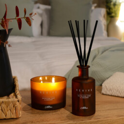 True Aroma Revive Cedar and Cardamom Scented Candle - Orange - Wilko - thumbnail 3