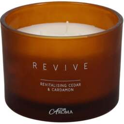 True Aroma Revive Cedar and Cardamom Scented Candle - Orange - Wilko