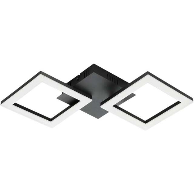 EGLO Paranday-Z Black Smart Control Colour Changing Ceiling Light 47cm - Size: 47 x 22.5 x 6cm - Wilko - image 1