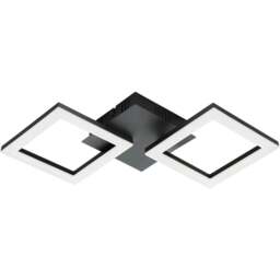 EGLO Paranday-Z Black Smart Control Colour Changing Ceiling Light 47cm - Size: 47 x 22.5 x 6cm - Wilko - thumbnail 1
