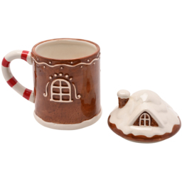 The Seasonal Gift Co. Santa & Friends Dark Ginger House Ceramic Mug - Size: 15 x 13.5 x 10cm - Brown - Wilko - thumbnail 5