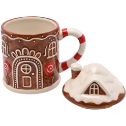 The Seasonal Gift Co. Santa & Friends Dark Ginger House Ceramic Mug - Size: 15 x 13.5 x 10cm - Brown - Wilko - thumbnail 4