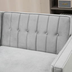 Portland 3 Seater Light Grey Velvet Touch Sofa Bed - Size: Single - Wilko - thumbnail 4