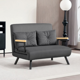 HOMCOM 2 Seater Dark Grey Click Clack Sofa Bed - Wilko - thumbnail 6