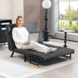 HOMCOM 2 Seater Dark Grey Click Clack Sofa Bed - Wilko - thumbnail 5