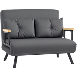 HOMCOM 2 Seater Dark Grey Click Clack Sofa Bed - Wilko - thumbnail 3