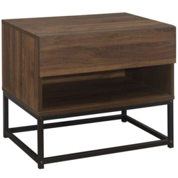 Houston Single Drawer Walnut Wood Bedside Table - Brown - Birlea - Wilko - thumbnail 3