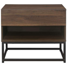 Houston Single Drawer Walnut Wood Bedside Table - Brown - Birlea - Wilko - thumbnail 4