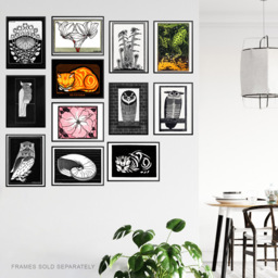 Artery8 Vintage 1917 Julie De Graag Owl Cat Frog Fern Wall Art Print 30 x 41cm 12 Pack - Size: 40.5 x 30.5 x 0.3cm - Multi - Wilko - thumbnail 4