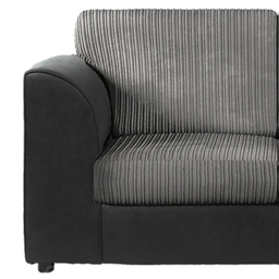 Luxor 6 Seater Black and Grey Jumbo Cord Full Back Sofa Suite - Multi - Wilko - thumbnail 4