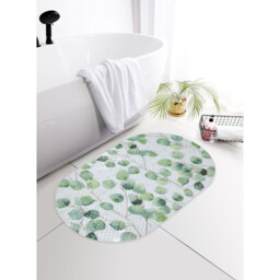 Eucalyptus PVC Bath Mat Green and White - Wilko - thumbnail 3