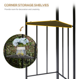 Outsunny 3 x 3m 2-Tier Patio Gazebo with Netting Shelves - Brown - Wilko - thumbnail 6