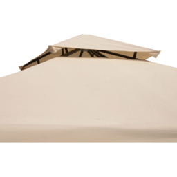 Outsunny 3 x 3m 2-Tier Patio Gazebo with Netting Shelves - Brown - Wilko - thumbnail 4
