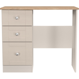 Crowndale Sussex 3 Drawer Kashmir Ash and Bardolino Oak Vanity Dressing Table Ready Assembled - Kashmir Ash & Bardolino Oak - Wilko - thumbnail 3
