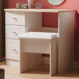 Crowndale Sussex 3 Drawer Kashmir Ash and Bardolino Oak Vanity Dressing Table Ready Assembled - Kashmir Ash & Bardolino Oak - Wilko - thumbnail 1