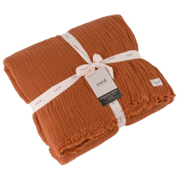 Yard Lark Pecan Large Muslin Cotton Throw 240 x 260cm - Size: 260 x 240cm - Brown - Yard Living - Wilko - thumbnail 4