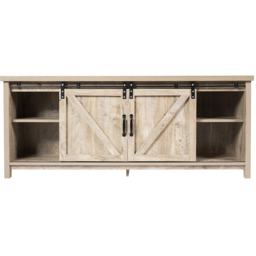Costway 2 Door 2 Shelf Grey TV Unit - Size: 161 x 48 x 18cm - Wilko - thumbnail 3