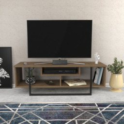 Decorotika Asal Walnut and Black Wide TV Unit - Size: 40 x 120 x 35.2cm - Multi - Wilko - thumbnail 6