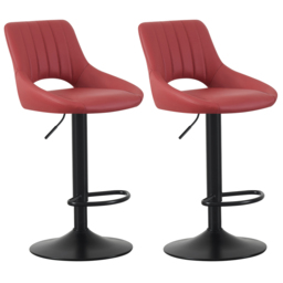 Stacey Red Height Adjustable Kitchen Bar Stool with Footrest Set of 2 - MCC - Wilko - thumbnail 3
