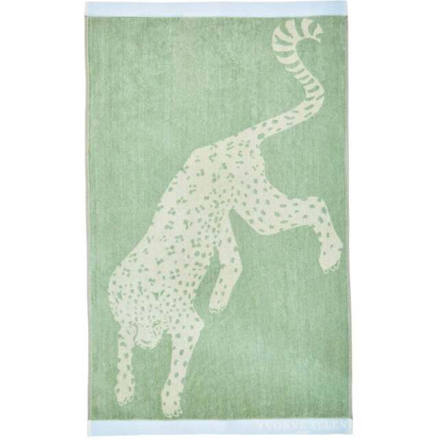 Yvonne Ellen Cotton Fresh Sage Leopard Hand Towel - Size: 90 x 50 x 1cm - Wilko - image 1