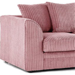 Luxor 3 Seater Pink Jumbo Cord Scatter Back Sofa - Wilko - thumbnail 4