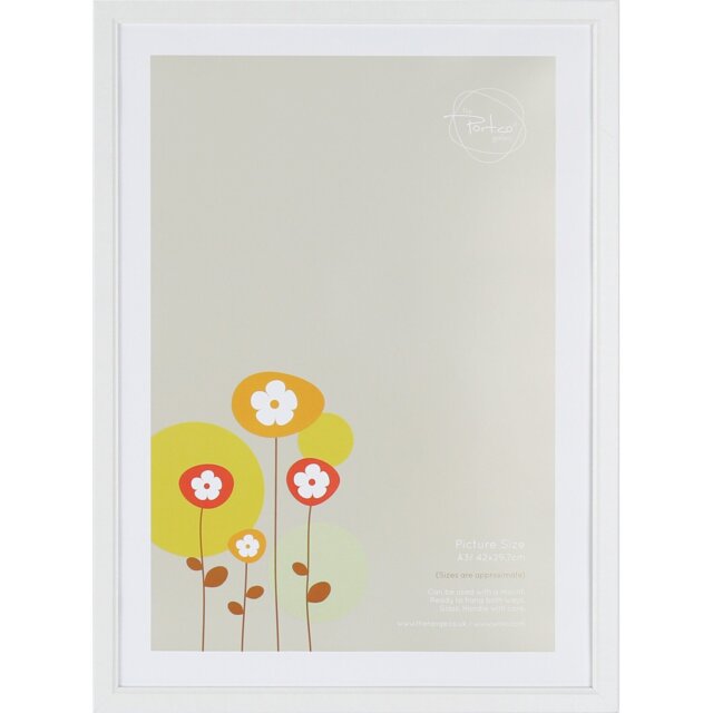 Ridged Photo Frame - White/A3 - The Port. Co Gallery - Wilko - image 1