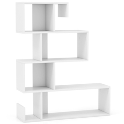 Costway 4 Shelf White S Shaped Bookshelf - Size: 90 x 32 x 17cm - Wilko - thumbnail 3