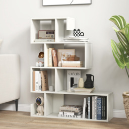 Costway 4 Shelf White S Shaped Bookshelf - Size: 90 x 32 x 17cm - Wilko - thumbnail 5