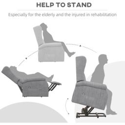 Portland Grey Power Lift Chair with Remote Control - Size: Single - Wilko - thumbnail 7