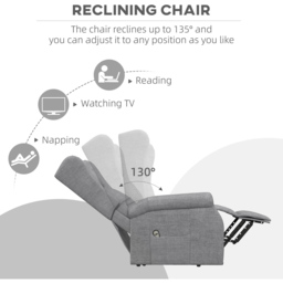 Portland Grey Power Lift Chair with Remote Control - Size: Single - Wilko - thumbnail 6