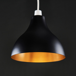 ValueLights Dexter Black and Gold Retro Pendant Lamp Shade - Size: 17 x 23 x 23cm - Wilko - thumbnail 5