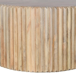 Brooklyn Hudson Carved Mango Wood Round Coffee Table - Brown - Wilko - thumbnail 4