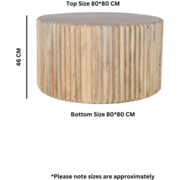 Brooklyn Hudson Carved Mango Wood Round Coffee Table - Brown - Wilko - thumbnail 6