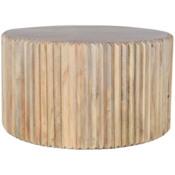 Brooklyn Hudson Carved Mango Wood Round Coffee Table - Brown - Wilko - thumbnail 3